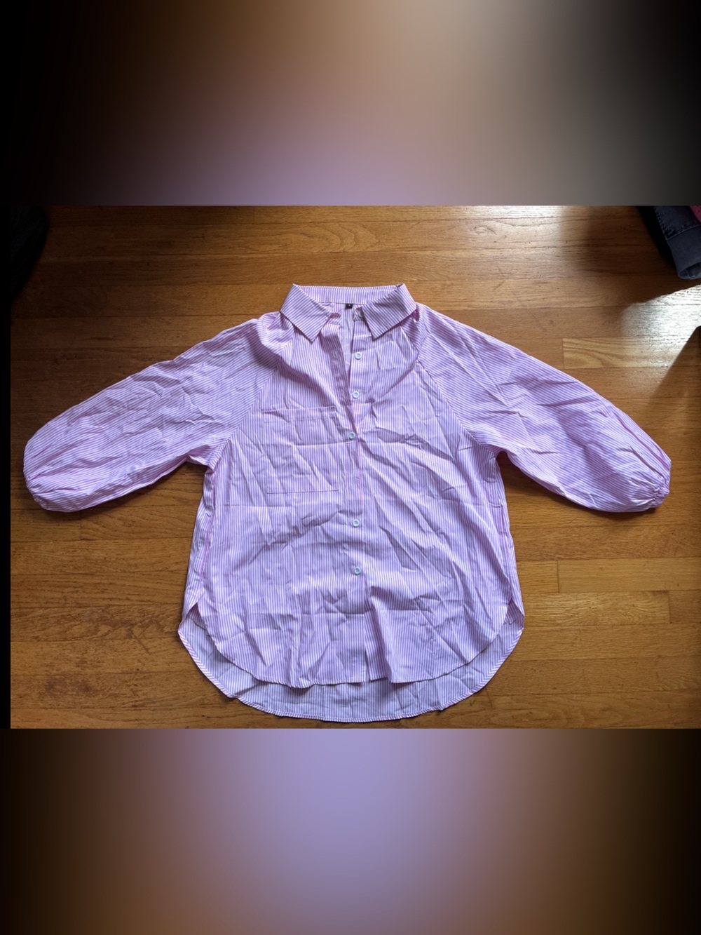 Pink Striped Button-Up Shirt